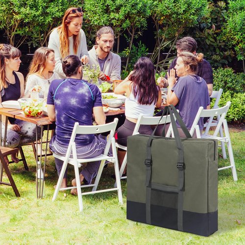 REDCAMP Folding Table Storage Bag, WaterProof Carry Bag with Handles for Folding Picnic Camping Card Table, Green 26" D x 5" W x 24" H