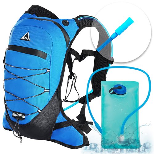 Cango Large Capacity Hydration Backpack with 2L Water Bladder, High Flow Bite Valve, Lightweight Cycling Backpack, Insulated Hydration Running/Hiking Backpack with Storage