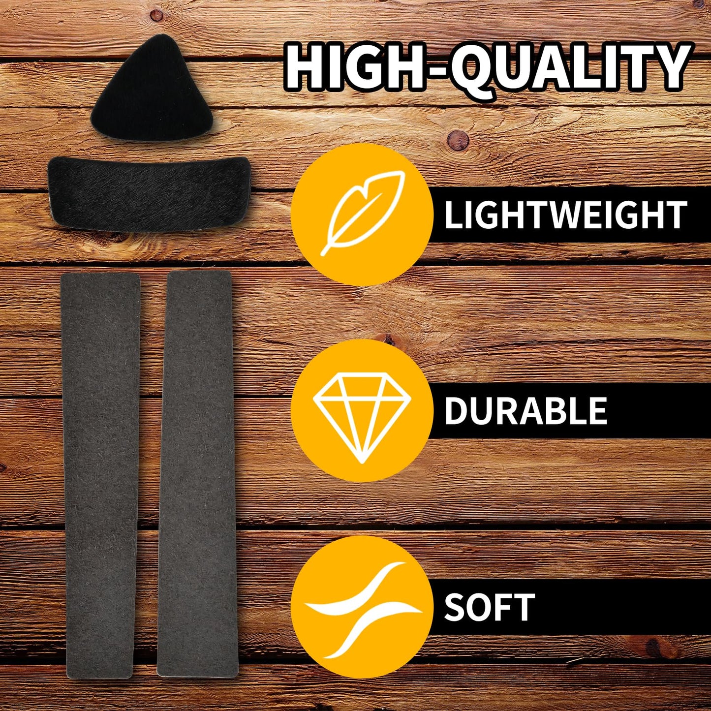 FENJANER Archery Hair Arrow Rest & Limb Silencers - 2 Packs Leather Adhesive Backed Sticker Traditional Bow Limb Protection Strip & Arrow Rest, Recurve Long Bow Hunting Shooting Accessories