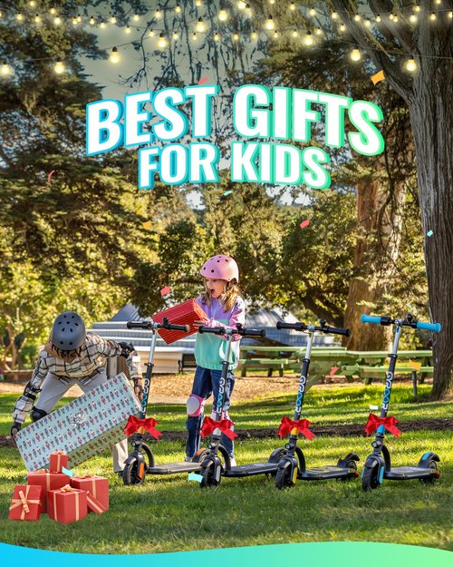 Gyroor H40 Kids Electric Scooter with 180W Motor & LED Visible Display, 10 Mph, Colorful Lights, Adjustable Speed and Height, Electric Scooter for Kids Ages 8-12 Ideal Gifts