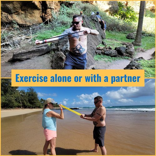 Latex-Free Resistance Bands Set (5 Bands) with Carry Bag & Bottle Holder | Travel Exercise Bands for Full Body Workouts | Workout Equipment | Exercise Equipment