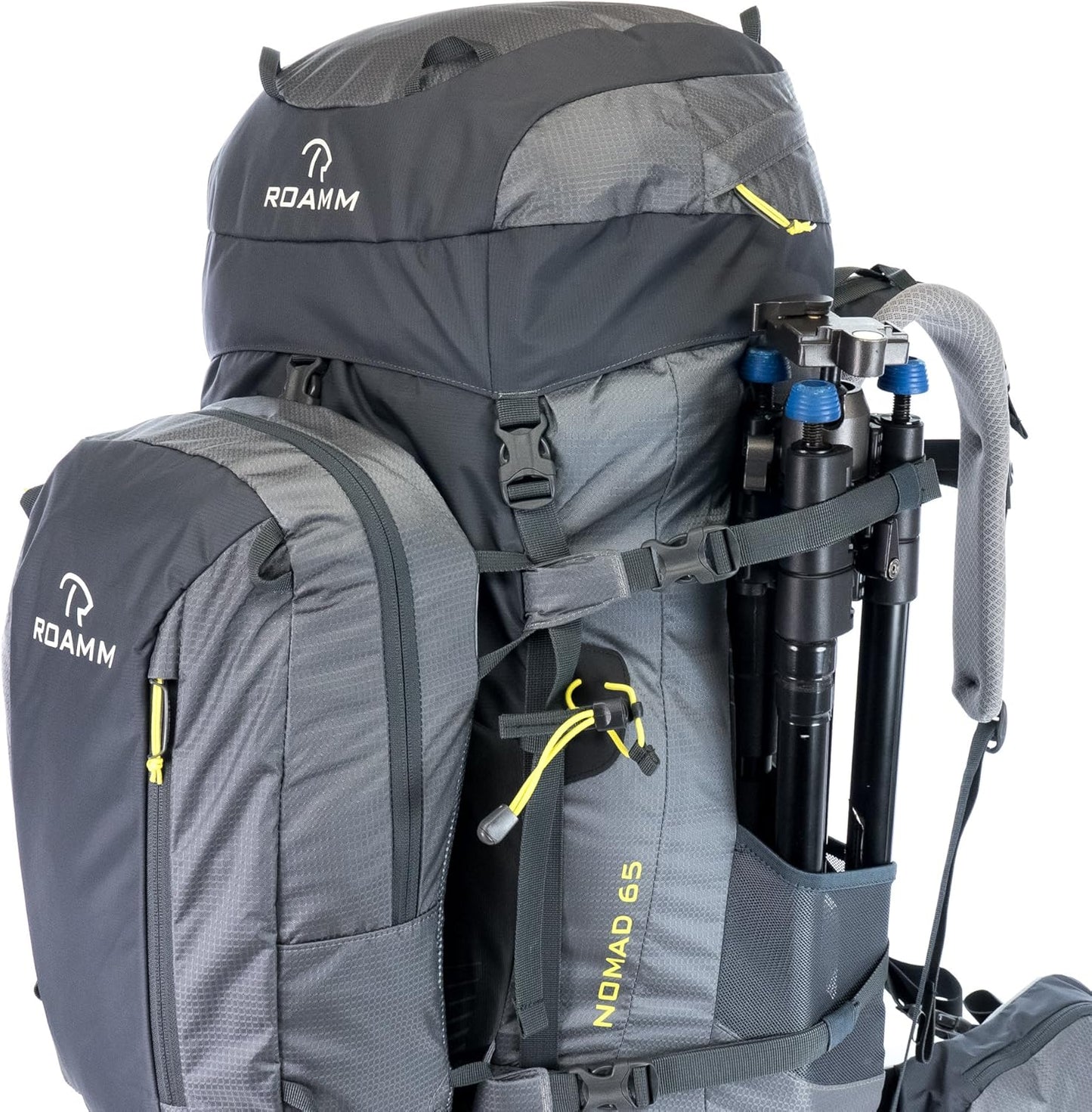 Nomad 65 +15 Backpack - 80L Liter Internal Frame Pack with Detachable Daypack - Best Bag for Camping, Hiking, Backpacking, and Travel - Men and Women, Grey