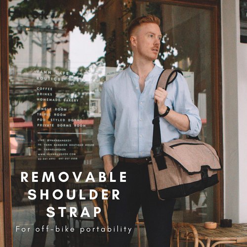 Vincita Birch Front Bag 2.0 for Brompton Folding Bicycle - with Removable Front Carrier Frame for Brompton Folding Bicycle, Rain Cover and Should Straps - Brompton Bike Accessories for Rider (Black)