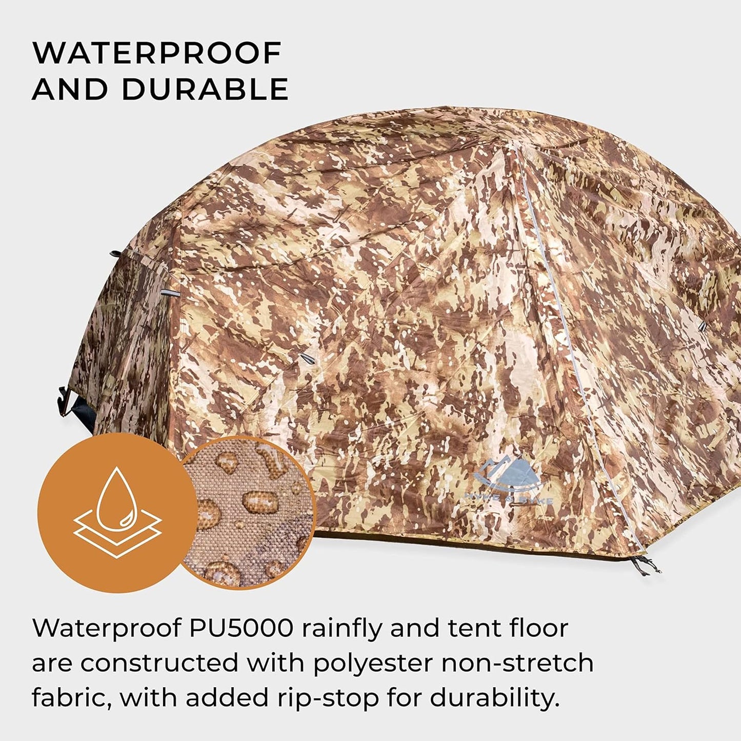 Hyke & Byke Zion Hiking & Backpacking Tent - 3 Season Ultralight, Waterproof Tent for Camping w/Rain Fly and Footprint - 1 Person - Orange