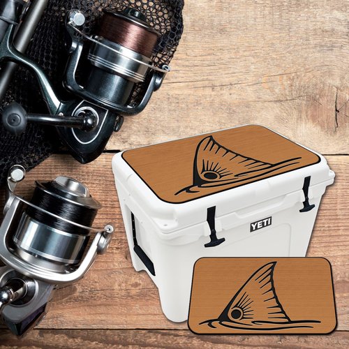USATuff SeaDek EVA Mat Cooler Pad fits YETI 45 Tundra | Peel & Stick Application | Non Slip Comfort Accessories - Top Fin Redfish Tail (Mocha-Black)