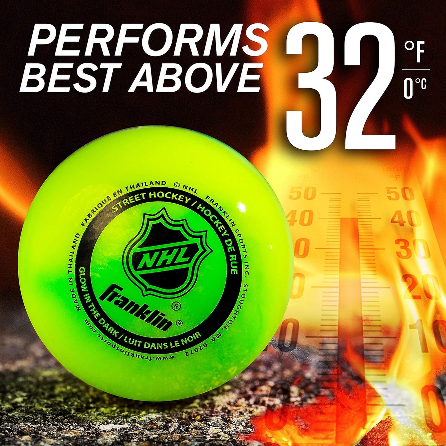 Official Size Franklin Sports NHL Street Hockey Balls | No Bounce | Assorted Colors