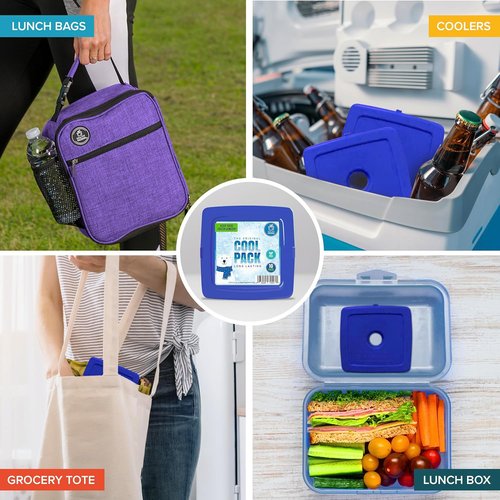 Healthy Packers Ice Packs for Lunch Bags - Freezer Packs - Original Cool Pack | Slim & Long-Lasting Reusable Ice Pack for Lunch Box and Cooler Bag (Set of 10)