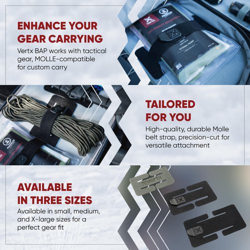 Vertx Tactigami BAP Tactical Belt Adaptor Panel Strap Attachment Compatible with MOLLE System Accessories Pouch, Medium, 2-Pack