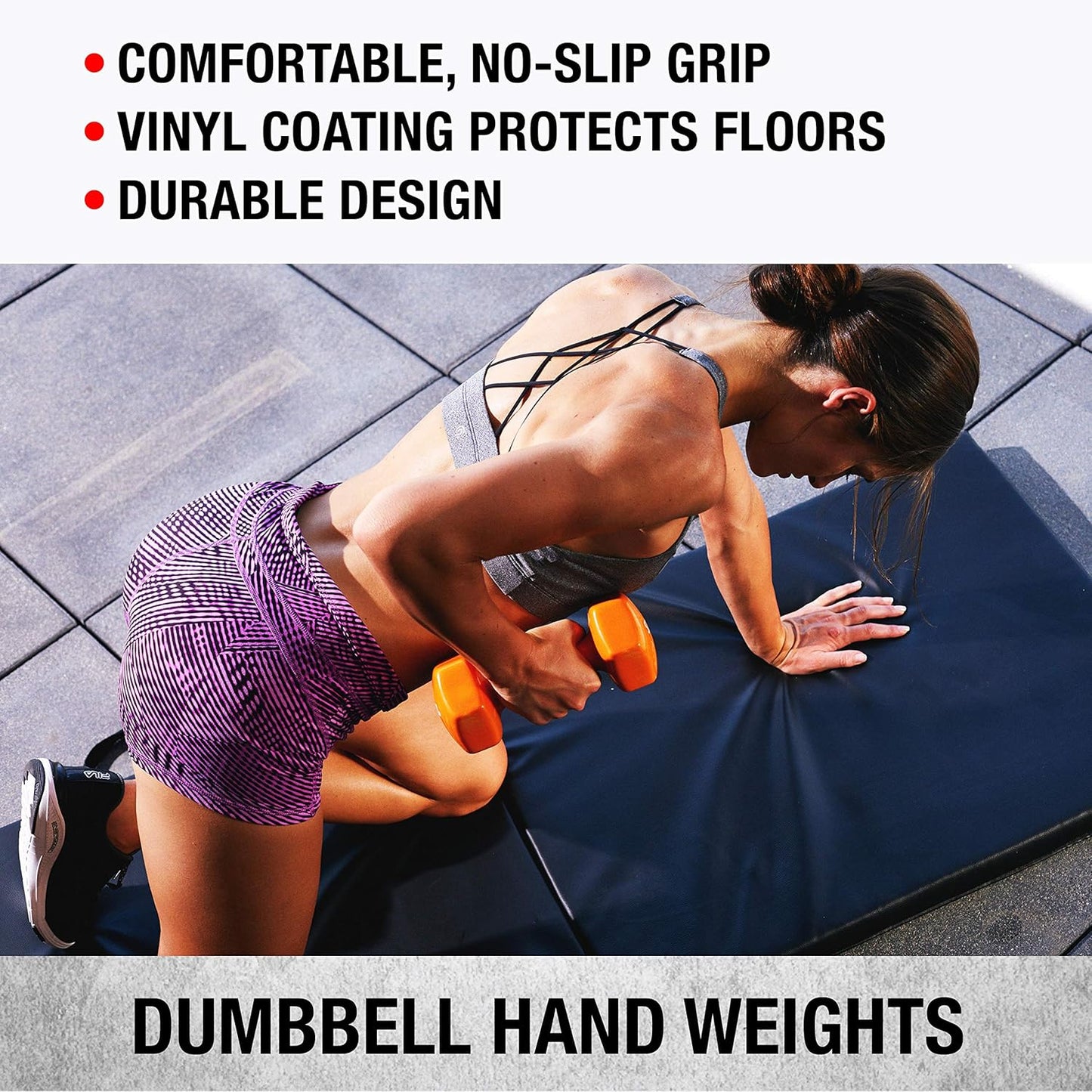 SPRI Dumbbells Hand Weights Set of 2 - Vinyl Coated Exercise & Fitness Dumbbell for Home Gym Equipment Workouts Strength Training Free Weights for Women, Men (1-10 Pound, 12, 15, 18, 20 lb)