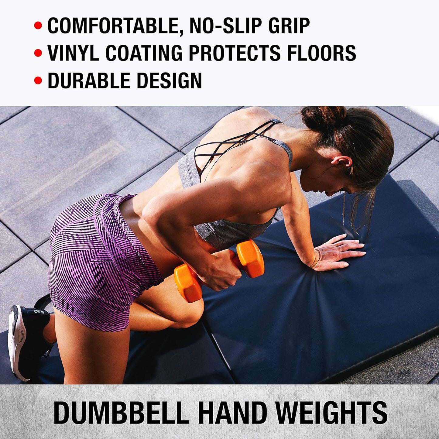 SPRI Dumbbells Hand Weights Set of 2 - Vinyl Coated Exercise & Fitness Dumbbell for Home Gym Equipment Workouts Strength Training Free Weights for Women, Men (1-10 Pound, 12, 15, 18, 20 lb)