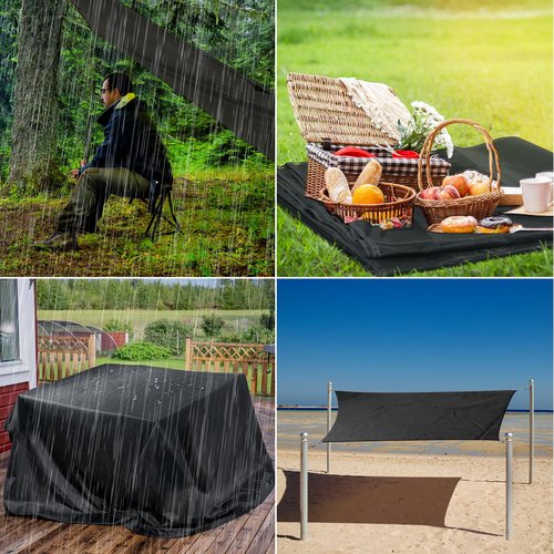 Camping Tent Footprint - 86'' x 74'', Waterproof Ground Sheet Mat for Tent - Ultralight Tarp for Hiking, Backpacking, and Beach Use
