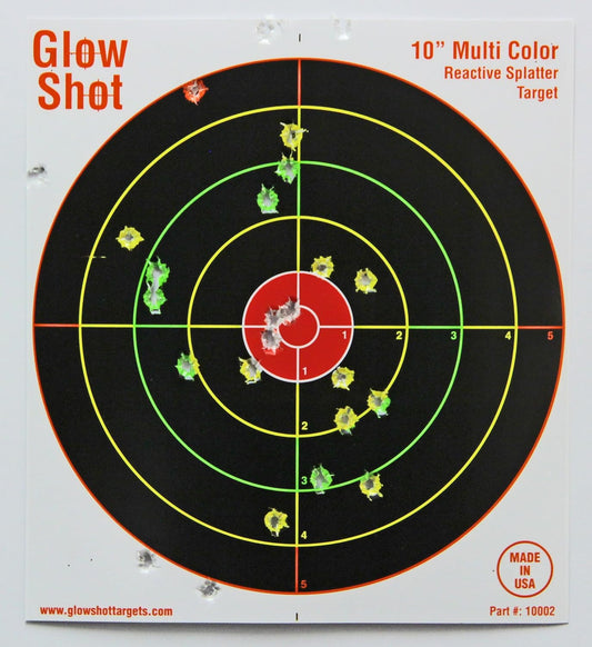 50 Pack - 10" Reactive Splatter Targets - Glowshot - Multi Color - Gun and Rifle Targets - Glow Shot