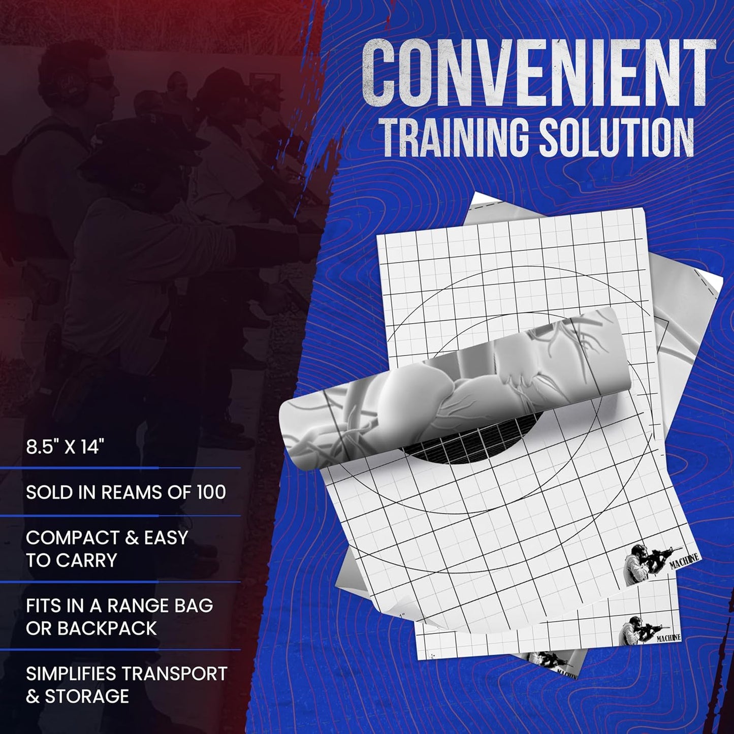 Precision Tactical Law Enforcement Shooting Target - Dual-Sided Paper Target for Rifle Zeroing & Competitive Shooting - Easy Scoring A & C Zones - Compact, Travel-Friendly, Fits in Range Bag