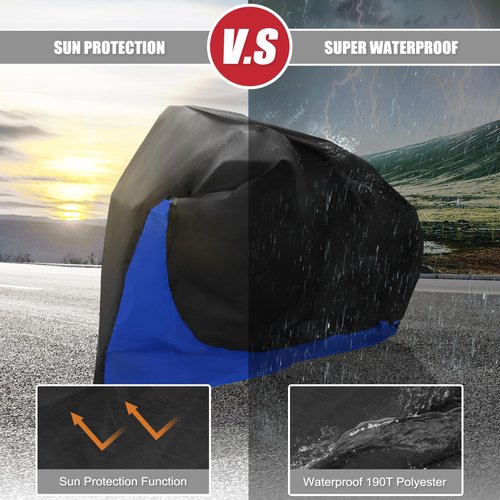 uxcell L Bike Cover Waterproof Bicycle Cover Electric Bike Dust Snow Rain Cover for Mountain Bikes, Road Bike, Beach Cruisers and Mopeds Scooter fit 29 Inch 1 Bike Blue Black