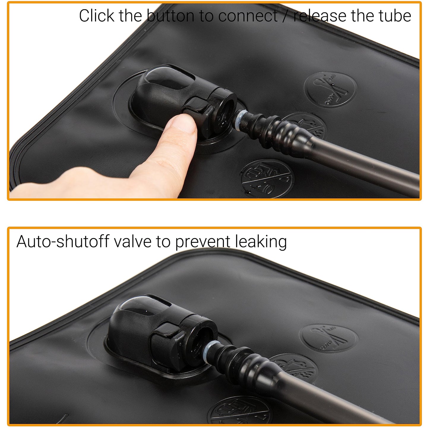 J.CARP Hydration Bladder 2 Liter Leak Proof Water Reservoir, Water Pouch Hydration Pack Replacement for Cycling, Hiking, Camping, Hunting, Running Black