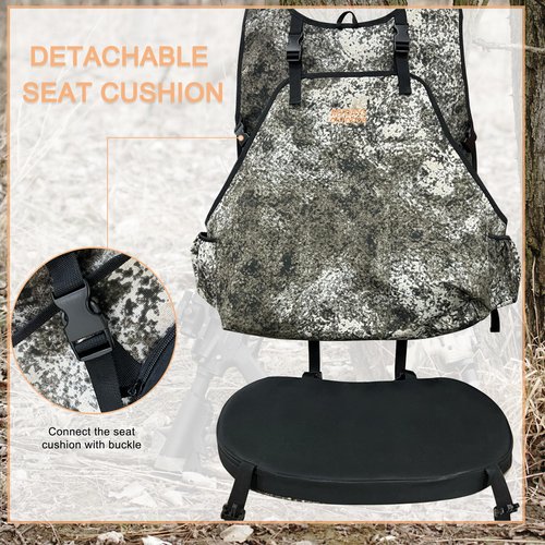 MDSTOP Turkey Vest with Detachable Seat Cushion, Turkey Hunting Vest with Game Pouch, Turkey Hunting Gear for Turkey Dove and Upland Bird Hunting