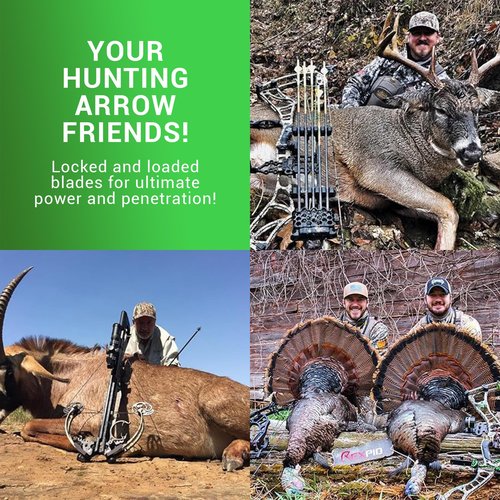 Rexpid RX-S Mechanical Broadheads 100 Grain, 3 Pack - 3 Blades Hunting Arrows Heads, Open on Impact, 1-1/2" Cut Arrow Tip for Compound Bow