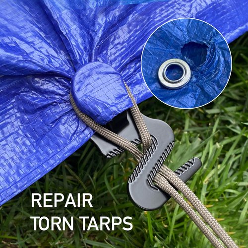Tarp Grip Fasteners Heavy Duty Tarp Grip Tent Pool Cover with 6Pcs Set for Car/Truck Cover Camping Tent Swimming Pool Canvas Covers Black