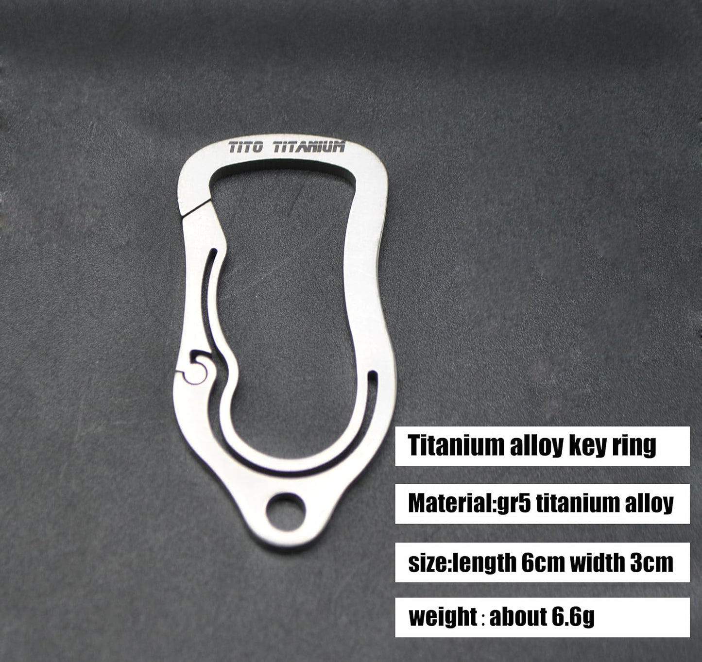 TiTo Titanium Gr5 Carabiner Key Ring Buckle Quickdraw Hook Key Chain Camping Hiking Backpack EDC Tool (colorful)