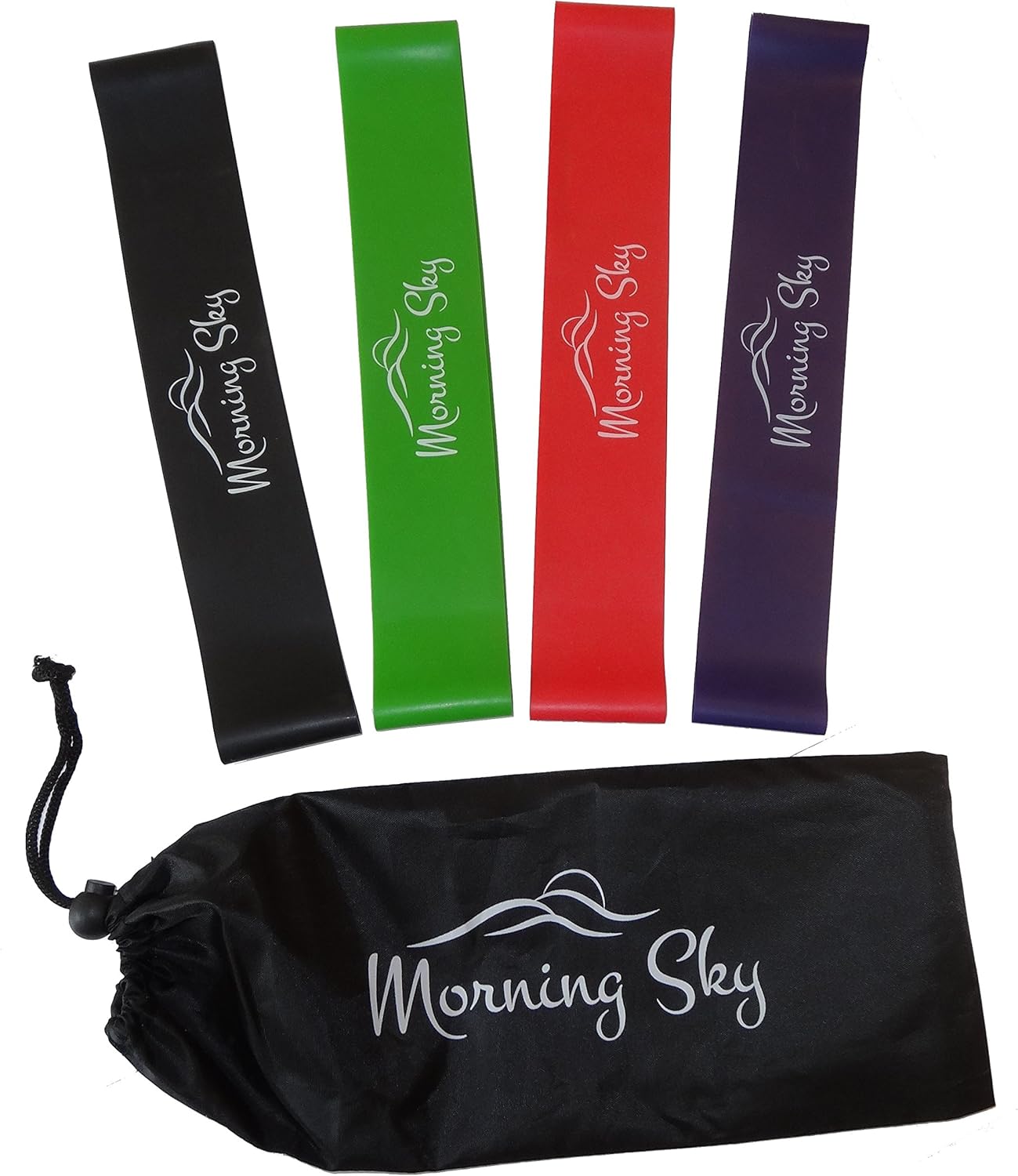 Physical Therapy Resistance Bands by Morning Sky - 12-inch Loop Bands with Instructional Guide and Carrying Bag, Best for Strengthening, Stretching, Yoga, Physical Therapy Rehab, Home Fitness