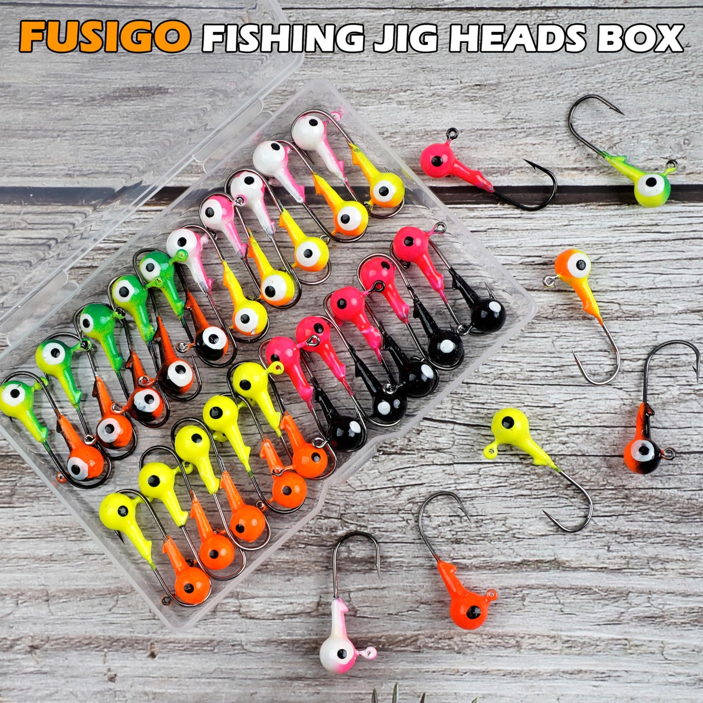 Fishing Hooks Jig Heads Crappie Jig Lure Hook Kit Fishing Lures Jig Head Bait Assorted 1/4oz 40pcs