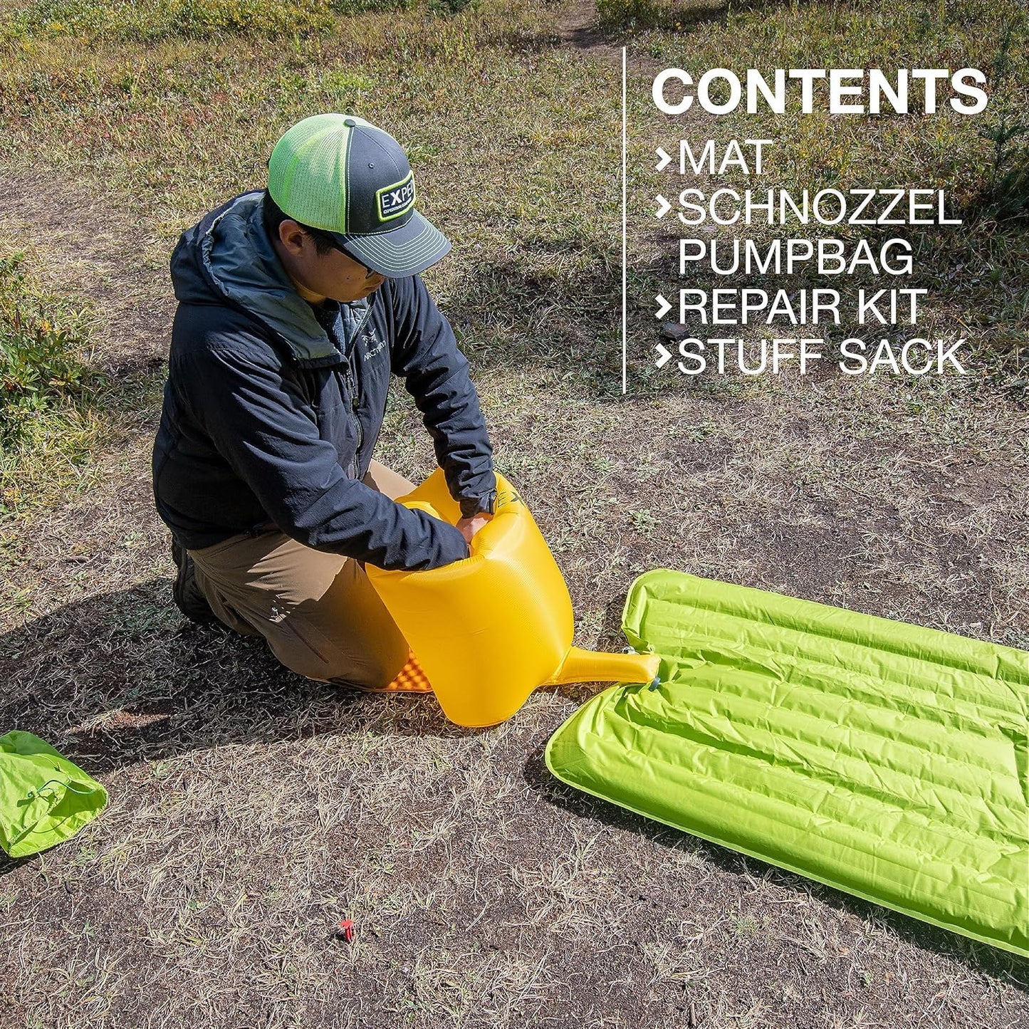 Exped Ultra 3R Duo - Lightweight Backpacking Mat for Two - Packable and Comfortable, 20 Degree 3-Season Sleeping Pad, Lichen, Duo Medium