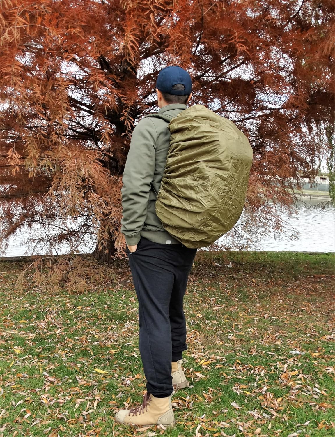 Mil-Tec Rucksack Waterproof Rainproof Cover Coyote Colour Backpack Cover 130 Liters Hiking Travel Camping