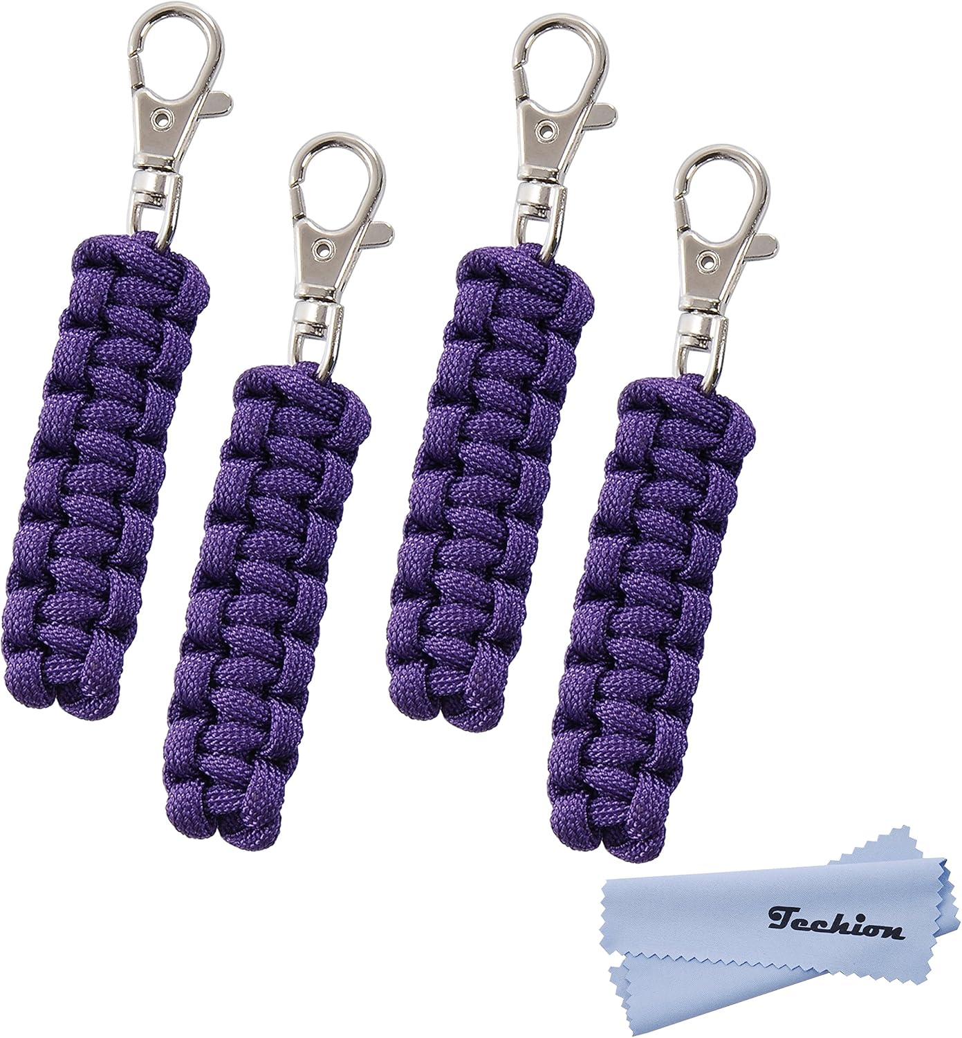 4 Pack Paracord Zipper Pulls for Backpacks, Tents, Trolley Cases, Traveling Cases, Jackets and Many Other Items That with Zippers