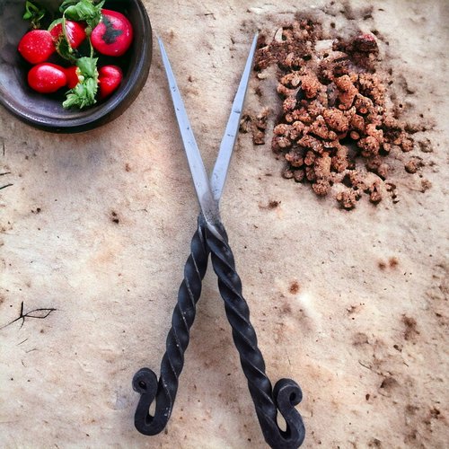 Viking Traders Eating Spikes Medieval Feast Ware Of Hand Forged Iron Twisted Eating Utensils, Functional Food Sticks Dinning Cutlery Set Of 2
