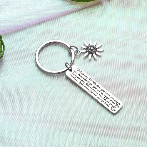 ZQEOU Sobriety Gifts For Women Men Sober Gifts For Women National Sober Day Gift Addiction Recovery Keychain For AA Na Jewelry AA Anniversary Keychain