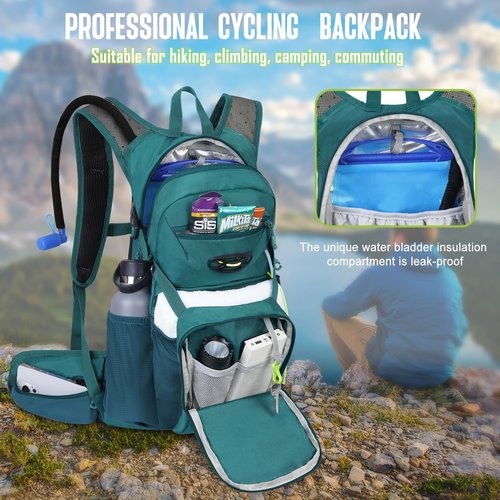 N NEVO RHINO Lightweight Hydration Backpack, 12L+2L Water Bladder, 18L+3LBladder, HydrationHydro Water Daypack for Cycling Hiking Rave