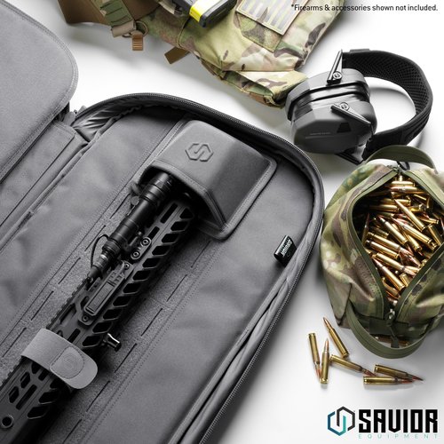 Savior Equipment Tactical Rifle Muzzle Cover Barrel Shield Protector, Semi-Hard Molded Muzzle Protection Cover w/Hook Backing, Range Gear Utility Storage Pocket, Black