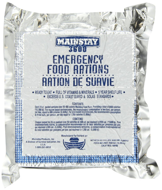 Mainstay Emergency Food Rations - Case of 10 Packs