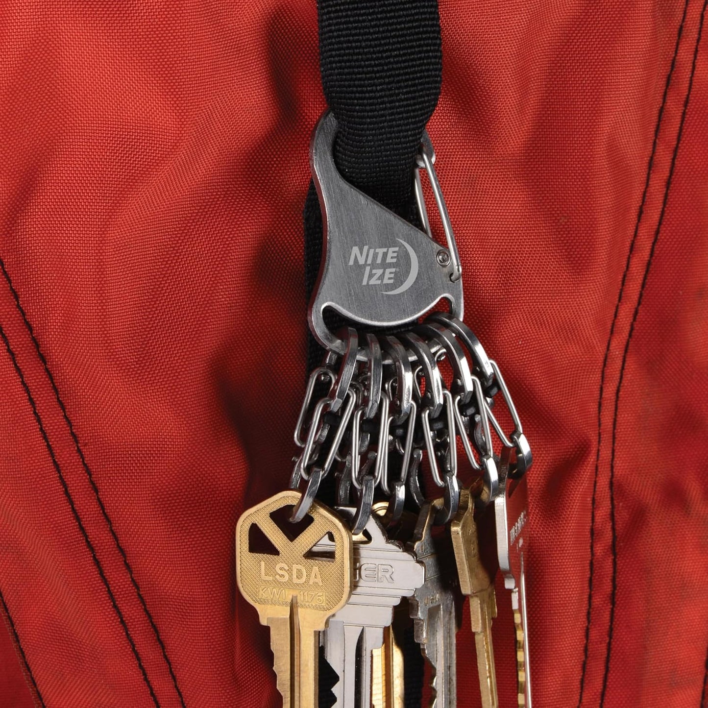Nite Ize KeyRack Locker Steel S-Biner - Heavy-Duty Carabiner Clip for Keys - S-Biner MicroLocks for Key Holders - Stainless Steel Keychain Accessories & Organizers