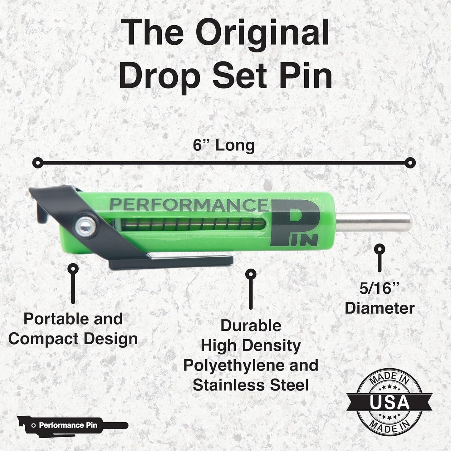 The Original Drop Set Pins for Gym | One More Rep with Weight Stack Pins | Instant Transition to Lower Weights for More Reps | Proudly Made in America | 5/16" Pin
