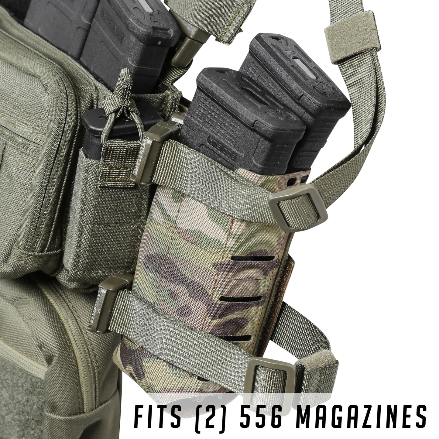 ACETAC Flex Expander Wing Pouch for Chest Rig, Compatible with Spiritus Systems Micro MK4/MK5 Haley Strategic D3CR Placard (Multicam)