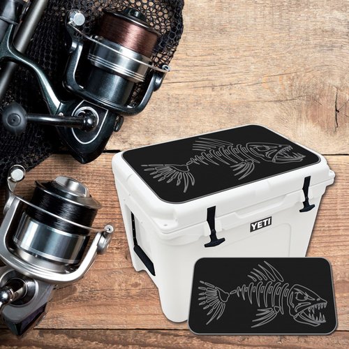 USATuff SeaDek EVA Mat Cooler Pad fits YETI 45 Tundra | Peel & Stick Application | Non Slip Comfort Accessories - Bonefish Skeleton (Black-StormGray)
