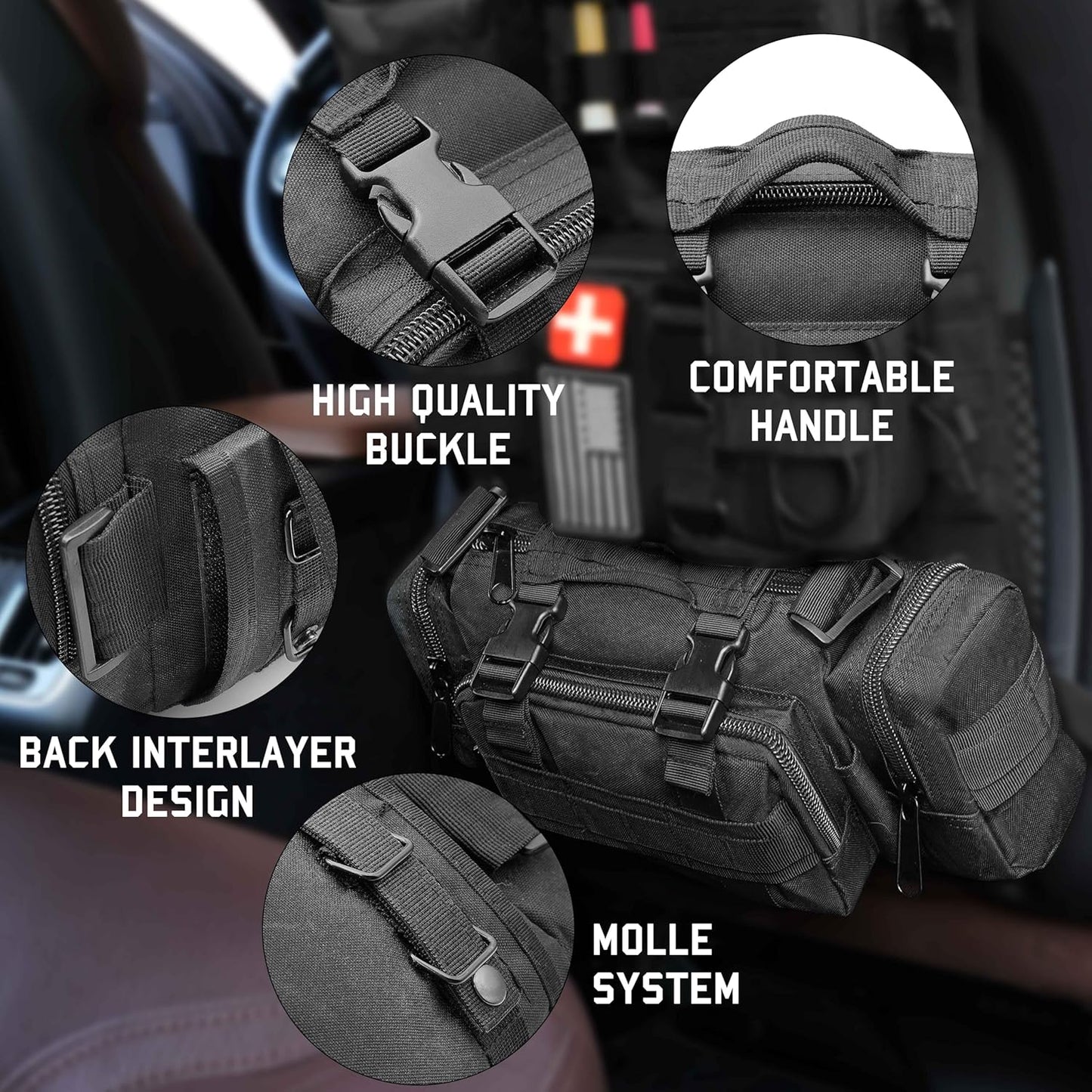 3P Military Duffel Waist Bag, Molle Bicycle/Motorcycle Waterproof Fanny Packs Camera Bag Camo EDC Utility Pouch Crossbody with Shoulder Strap Hand Carry