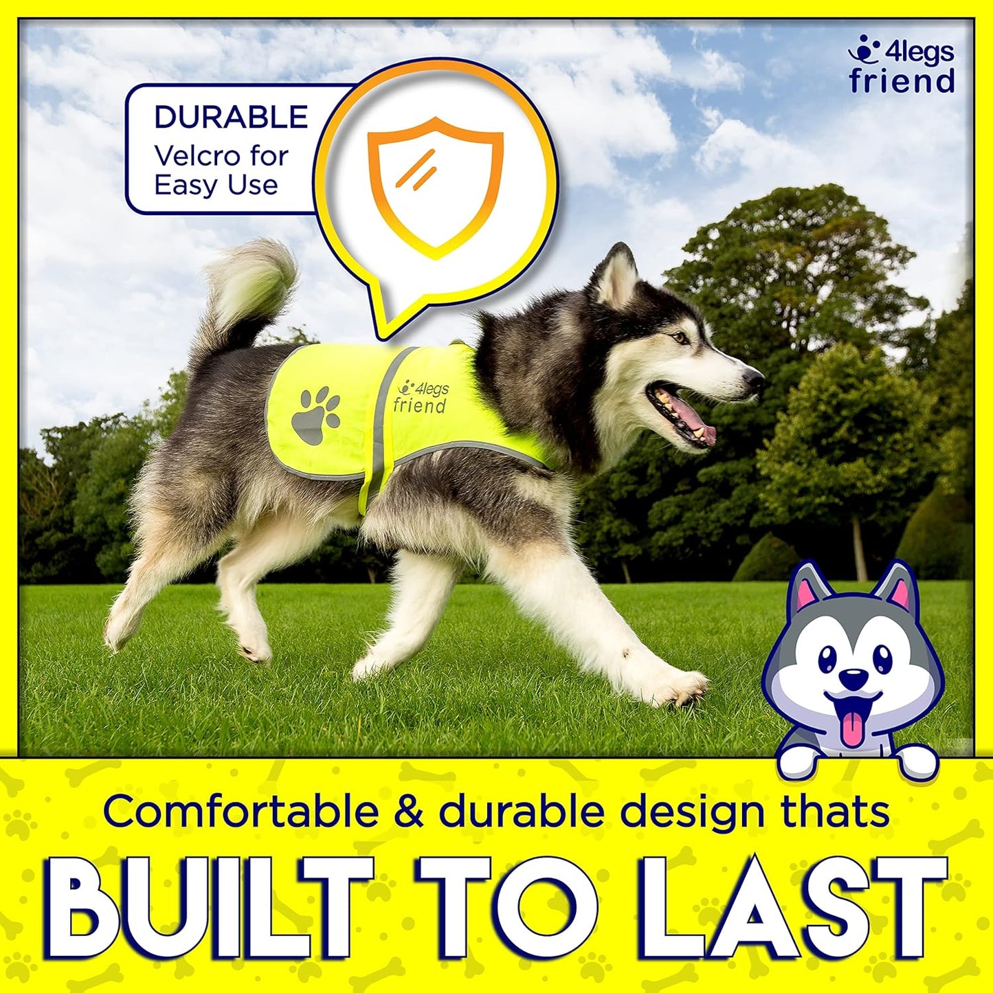 Reflective Dog Vest. Hi-Visibility, Blaze Orange Oxford 300D Waterproof Dog Vest Helps Protect Your Best Friend. Safeguard Your PUP from Motorists & Hunting Accidents, On or Off Leash