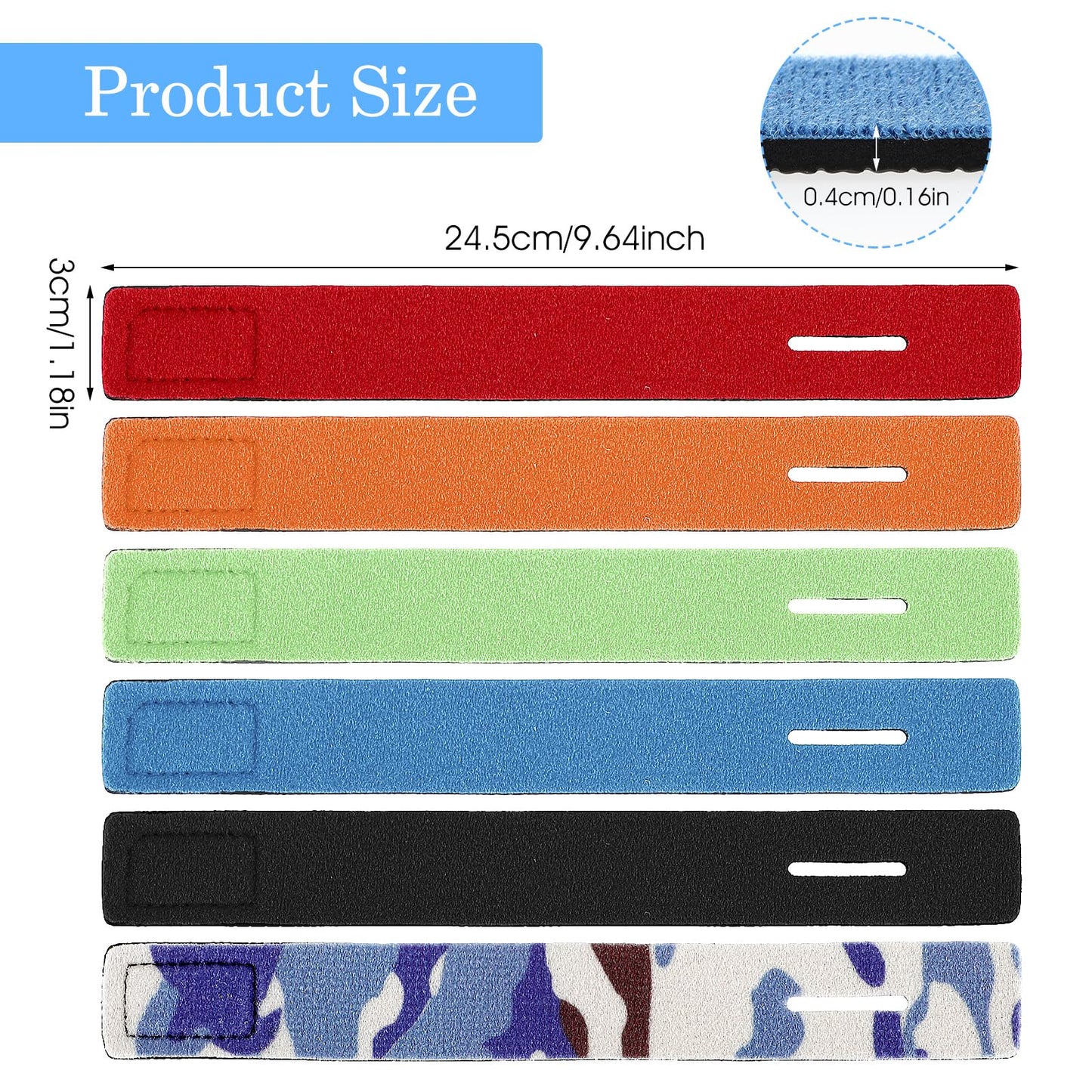 Jeffdad 12 Pcs Fishing Rod Straps, Fishing Rod Ties, Fishing Belt Fishing Rod Holder Strap, Elastic Fishing Tackle Ties Casting Rod Bands