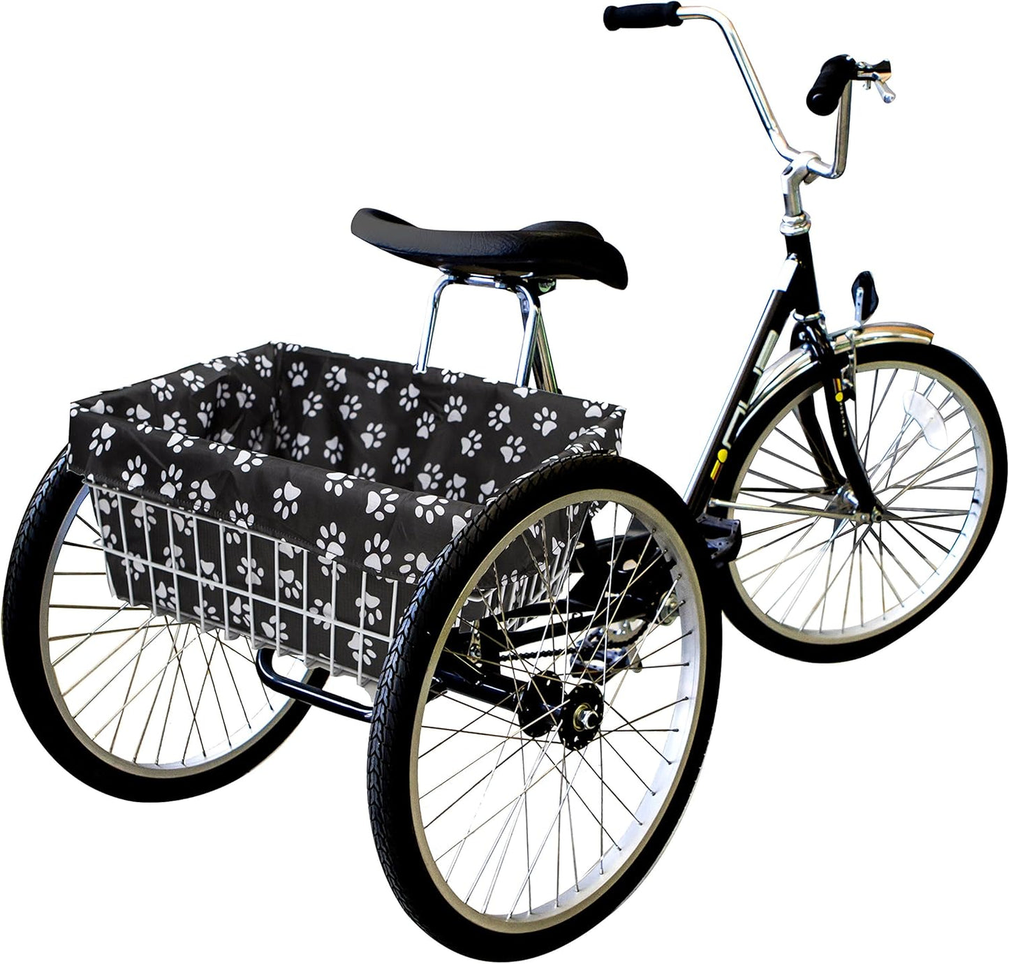 Adult Trike Bicycle Basket Liner, Large Bike Basket Liner, Extra Large Trike Only Rear Basket Liner