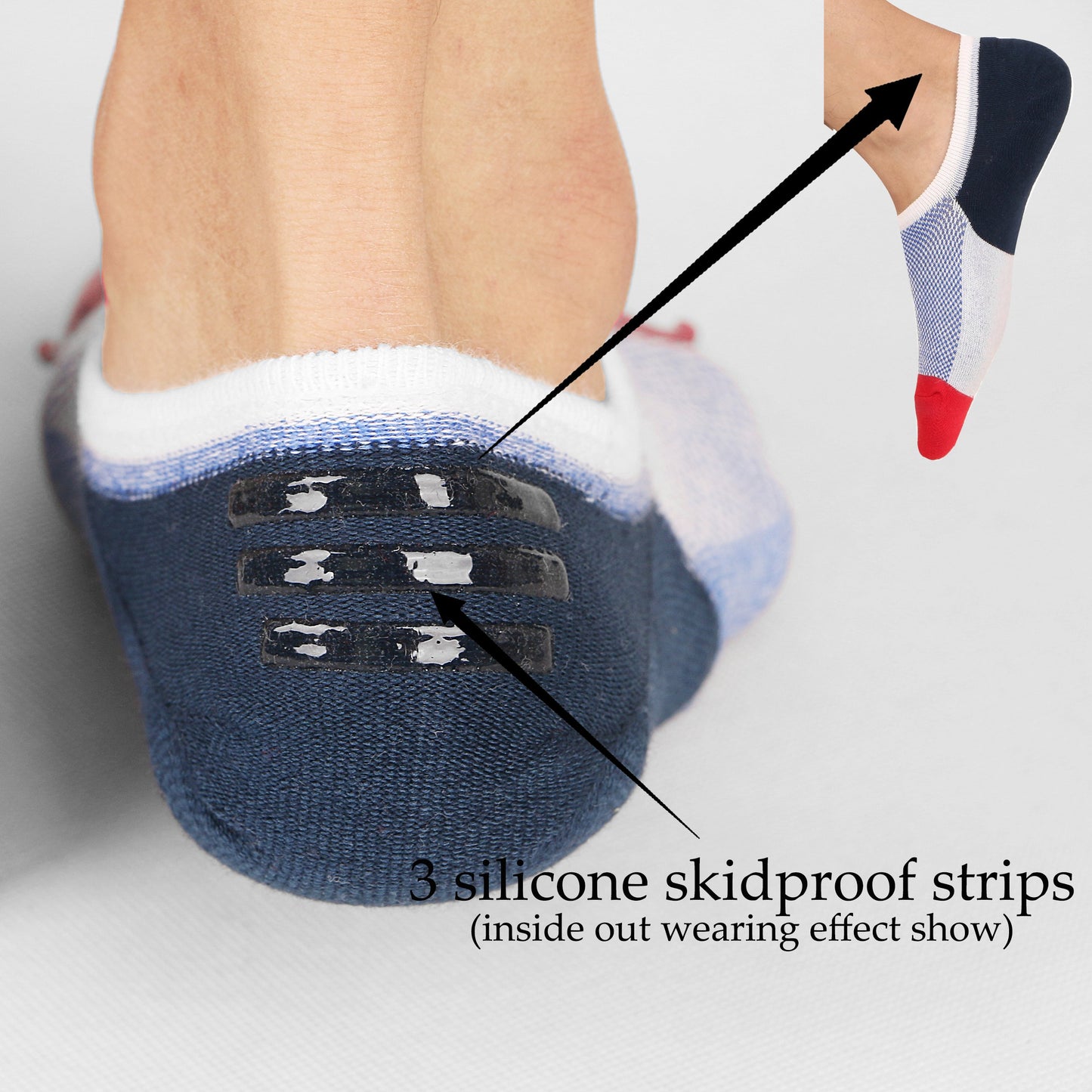 Mottee&Zconia No Show Socks for Mens Low Cut Ankle Invisible Non-Slip Casual Sports Athletic Cotton Socks 6Pairs Size L