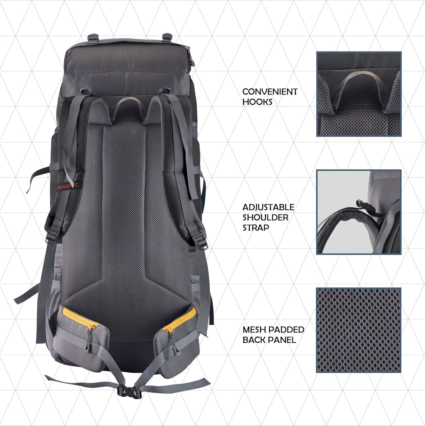 STONEX 60 Ltr Travel Backpack Trekking Rucksack bag for Men & Women Travel Camping Hiking Backpack, Sky Blue