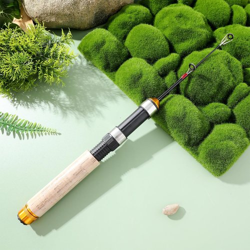 TOYANDONA Pocket Telescopic Fishing Rod, 25.6 Inch Carbon Mini Ultra-Light Ice Fishing Rod Cork Handle, Travel Fishing Pole for Saltwater Freshwater Fishing Gifts for Man