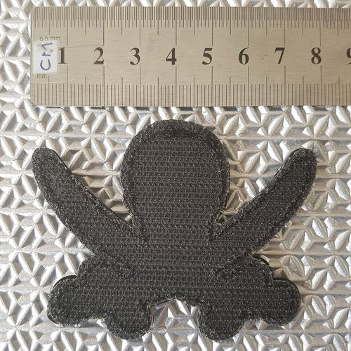 Calico Jack Skull Pirate Jolly Roger PVC Tactical Patch Compatible with Velcro Patches for Backpacks (Black and White Glow Dark)