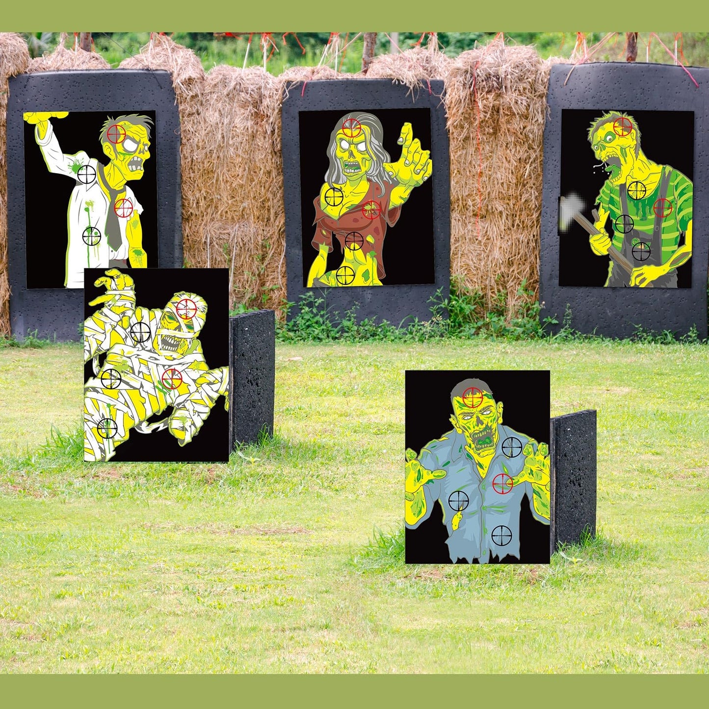Ireer 25 Pcs Zombie Paper Practice Targets 12 x 18 Inch Zombie Outdoor Practice Targets Gift Indoor, 5 Style