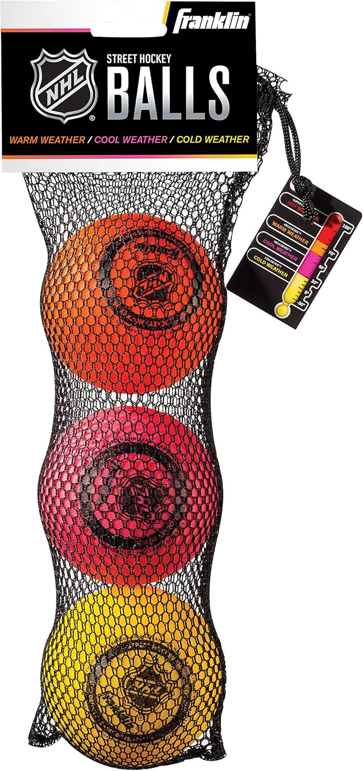 Official Size Franklin Sports NHL Street Hockey Balls | No Bounce | Assorted Colors
