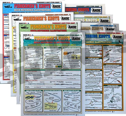 Tightlines Publications Fishermen's Knot Tying Set #1-8 - Waterproof Quick Reference Guide | Portable & Built to Last | Double-Sided & Easy to Read
