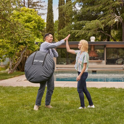 EAST OAK Screen House Tent Pop-Up, Portable Screen Room Canopy Instant Screen Tent 6 x 6 FT with Carry Bag for Patio, Backyard, Deck & Outdoor Activities, Dark Pink