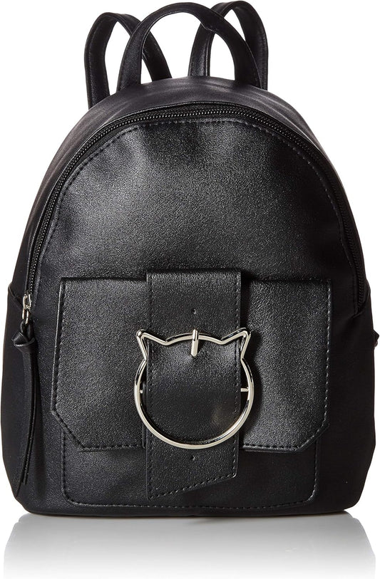 T-Shirt & Jeans Womens Back Pack with Cat Buckle, black